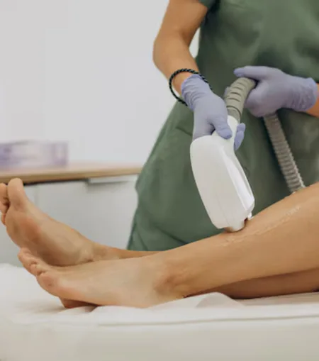 Dermatologist providing body skin treatment