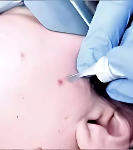 Dermatologist performing professional skin treatment